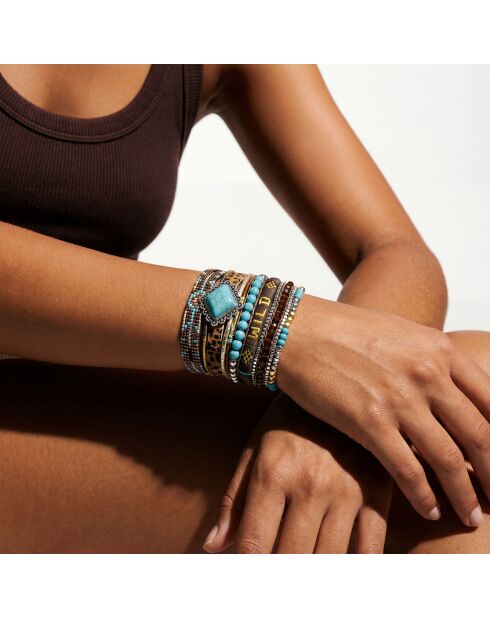 Bracelet manchette Brownwild marron