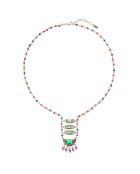 Collier chaîne avec perles Finaya multicolore