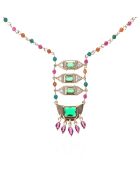 Collier chaîne avec perles Finaya multicolore