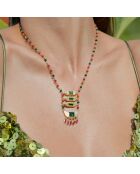 Collier chaîne avec perles Finaya multicolore