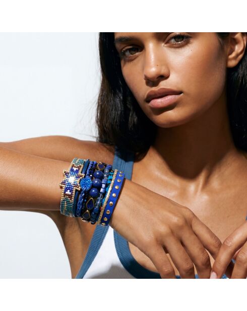 Bracelet manchette Lagoon bleu