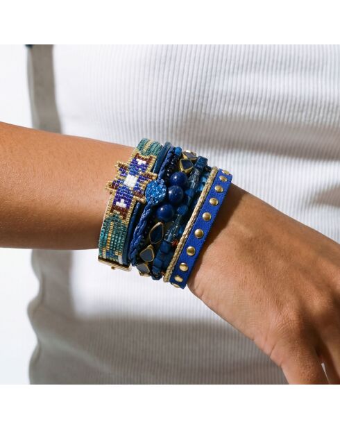 Bracelet manchette Lagoon bleu