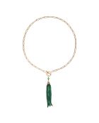 Collier chaîne avec pendentif cascade de perles Mila vert