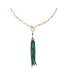 Collier chaîne avec pendentif cascade de perles Mila vert