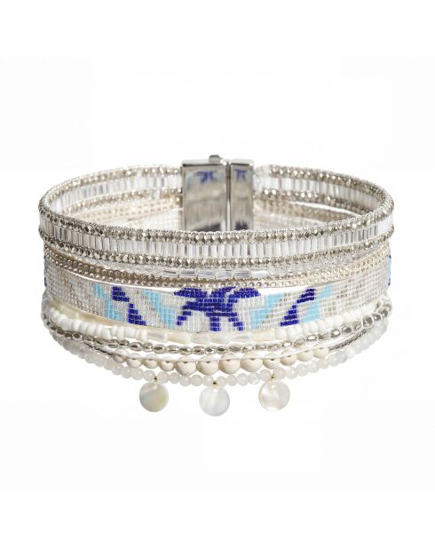 Bracelet manchette Honolulu blanc