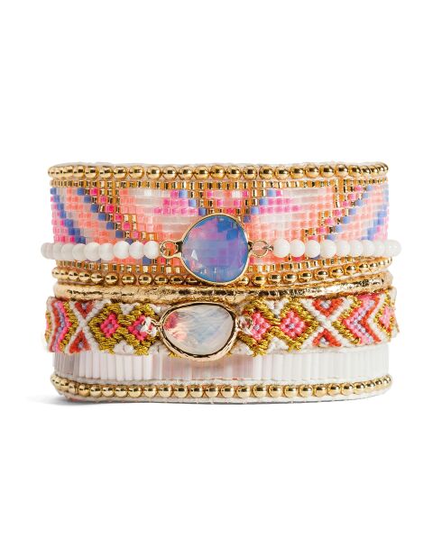Bracelet manchette camelia rose