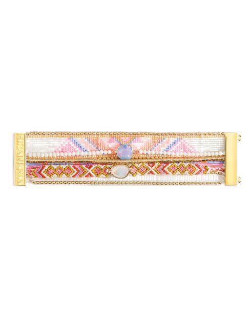 Bracelet manchette camelia rose