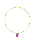 Collier sautoir en cordon avec charm central Felice violet