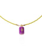 Collier sautoir en cordon avec charm central Felice violet