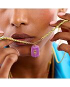 Collier sautoir en cordon avec charm central Felice violet