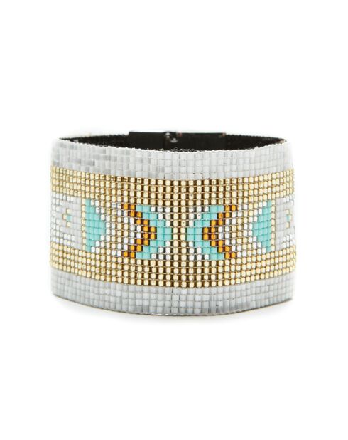 Bracelet manchette Hopis argenté