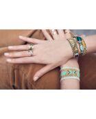 Bracelet manchette Hopis argenté