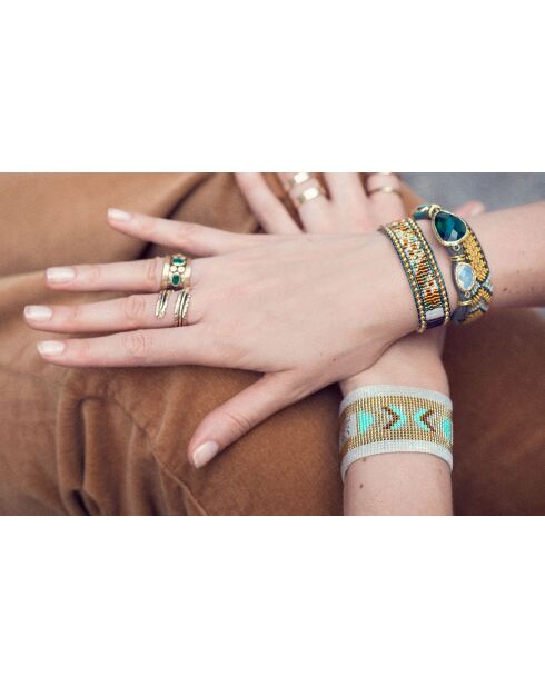 Bracelet manchette Hopis argenté