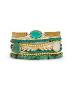 Bracelet manchette Narcisse vert