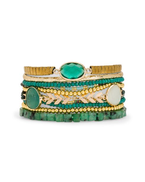 Bracelet manchette Narcisse vert