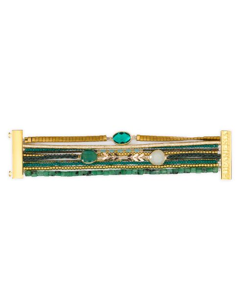 Bracelet manchette Narcisse vert