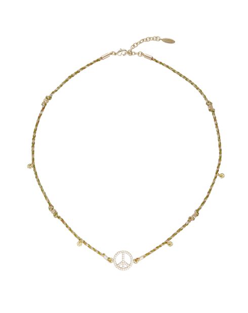 Collier Peace & Love Bonzey blanc