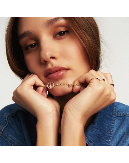 Collier Peace & Love Bonzey blanc