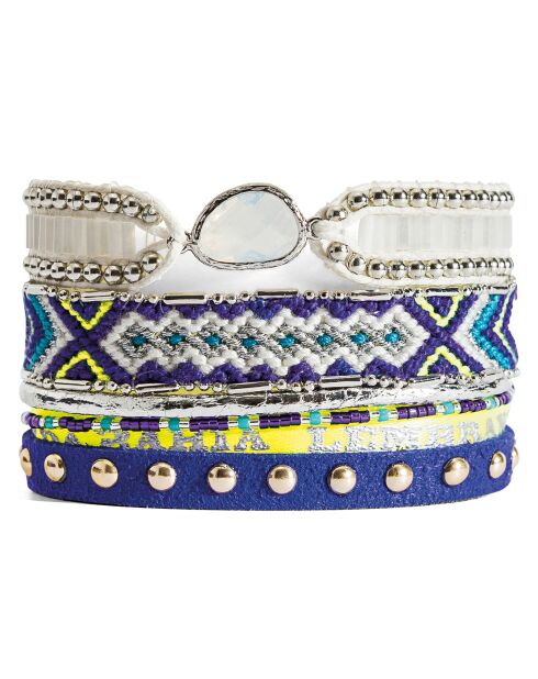 Bracelet manchette Bahamas bleu