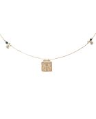 Collier chaîne avec pampilles et pendentif Bless vert