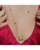 Collier chaîne avec pampilles et pendentif Bless vert
