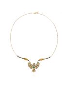 Collier sautoir avec cabochon central Mariachi doré