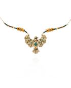 Collier sautoir avec cabochon central Mariachi doré