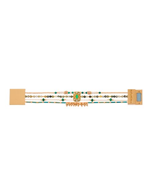 Bracelet manchette Karmelia vert