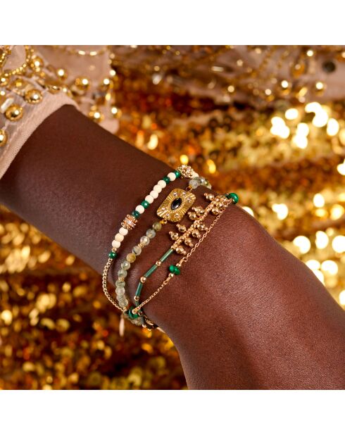 Bracelet manchette Karmelia vert