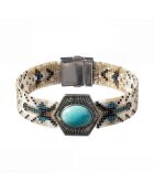 Bracelet manchette Opale argenté