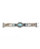 Bracelet manchette Opale argenté