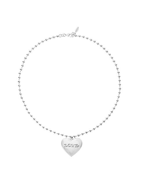Collier chaîne avec pendentif central Loveme argenté