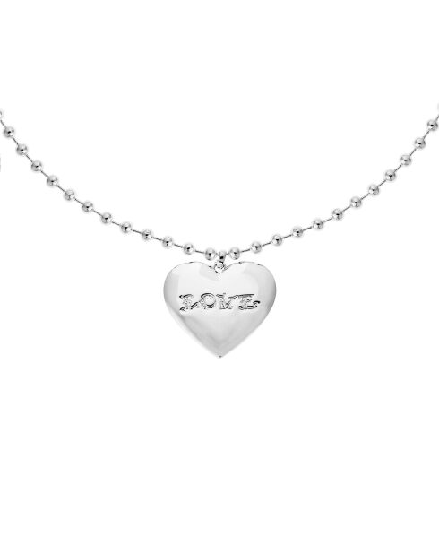 Collier chaîne avec pendentif central Loveme argenté
