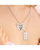Collier chaîne avec pendentif central Loveme argenté