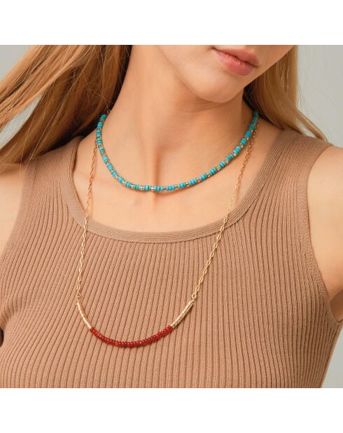 Collier sautoir Joaquin Brique rouge