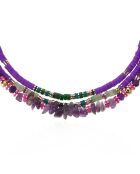 Collier multirang avec perles et sequins Trion violet