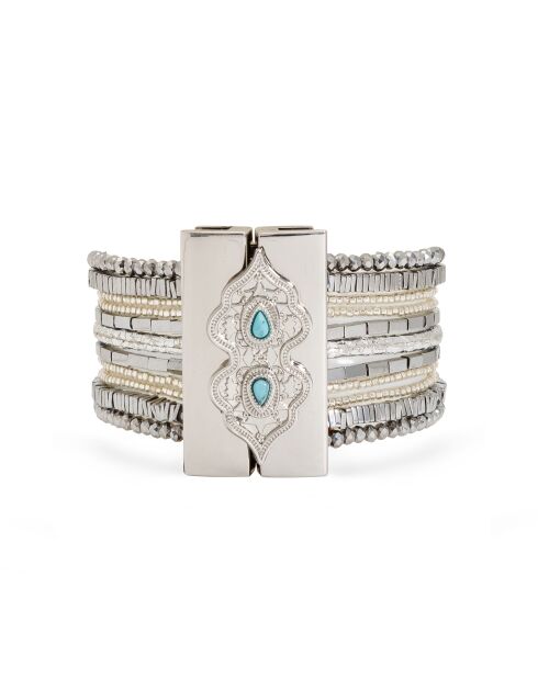 Bracelet manchette Santafe argenté