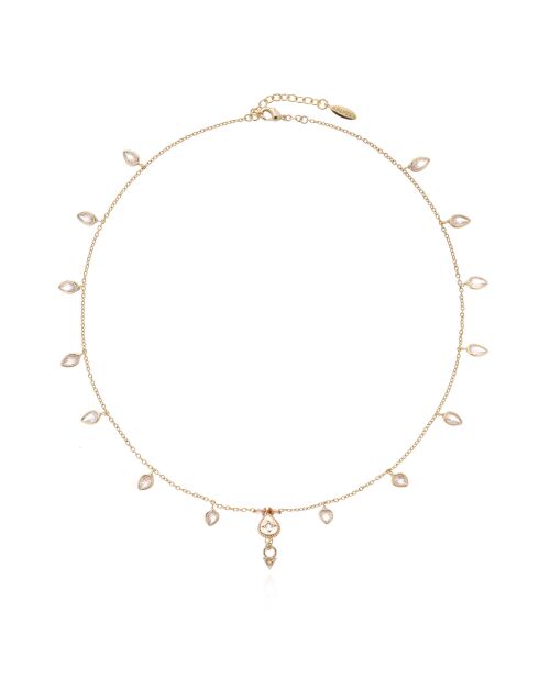 Collier chaîne avec pampilles Brandi blanc