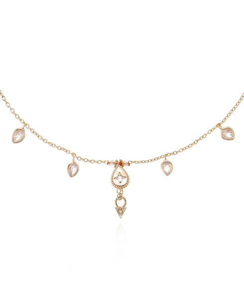 Collier chaîne avec pampilles Brandi blanc