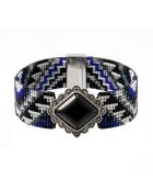 Bracelet manchette Charcoal argenté