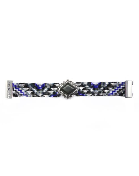 Bracelet manchette Charcoal argenté