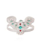 Bracelet jonc avec cabochon central Timor argenté