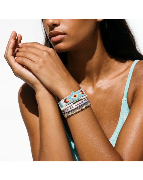 Bracelet manchette Maldives turquoise