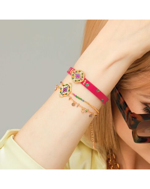 Bracelet aimanté Eclectik rose