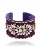 Bracelet manchette réglable perles Mylos violet