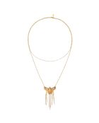 Collier chaîne multirang avec pendentif central et perles Joao blanc