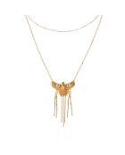 Collier chaîne multirang avec pendentif central et perles Joao blanc