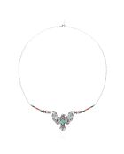 Collier sautoir avec cabochon central Mariachi argenté