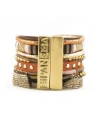 Bracelet manchette multiliens Goldamour camel