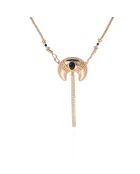 Collier sautoir chaîne avec pendentif lune Veyla noir
